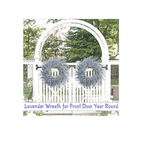 HUZIYAHAN Winter Spring Summer Wreath Lavender Purple Wreath for Front Door,... - Picture 4 of 8